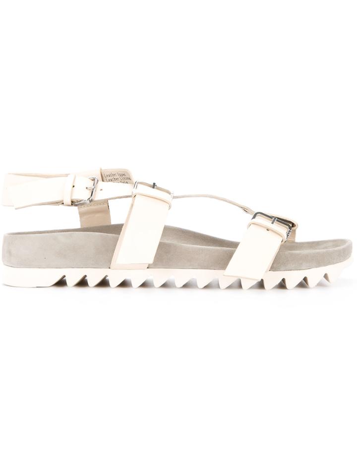 Dion Lee Buckle Flat Sandals - Grey