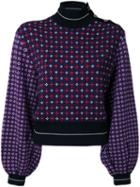 Philosophy Di Lorenzo Serafini Patterned Balloon Sleeve Jumper, Women's, Size: 40, Virgin Wool