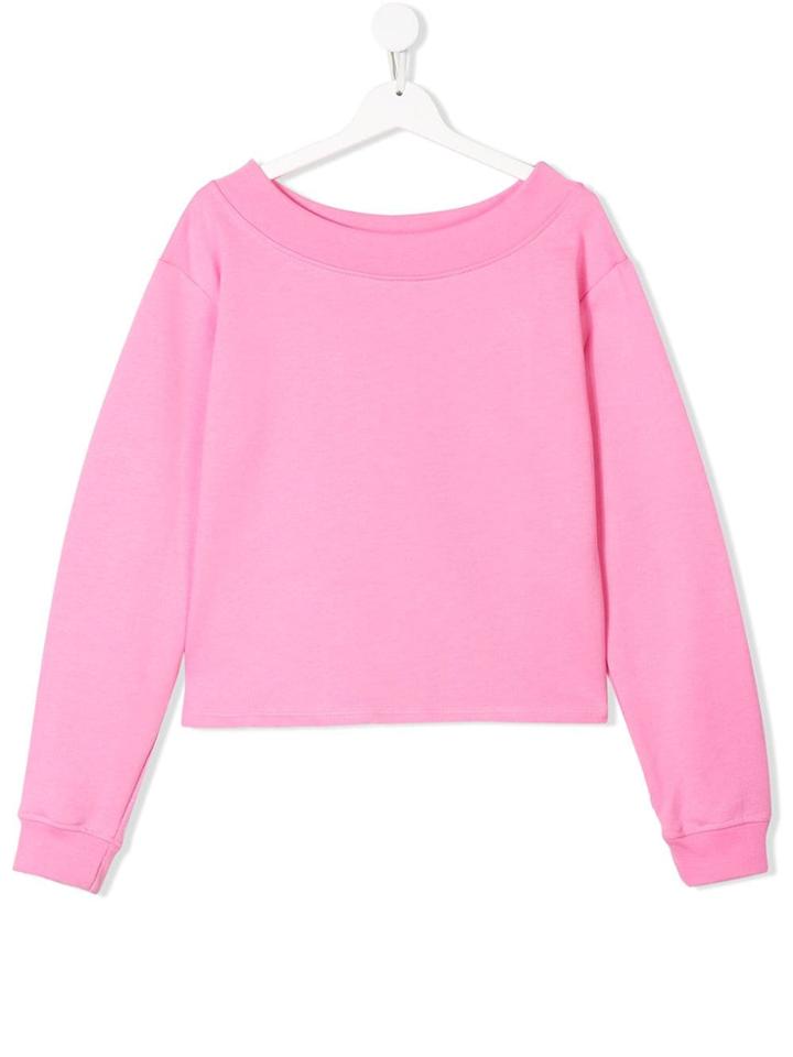 Msgm Kids Painted Logo Sweatshirt - Pink