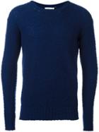 Avant Toi Pilling Effect Pullover, Men's, Size: Medium, Blue, Cashmere/merino