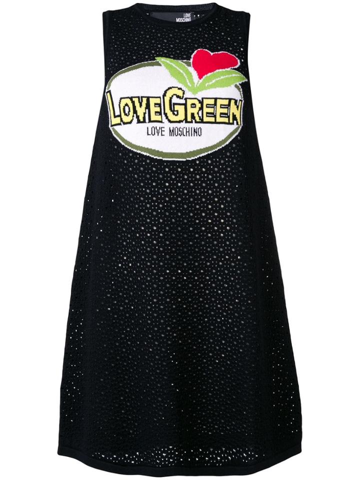 Love Moschino Cut-work Knitted Dress - Black
