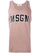 Msgm - Logo Print Top - Men - Cotton - M, Pink/purple, Cotton
