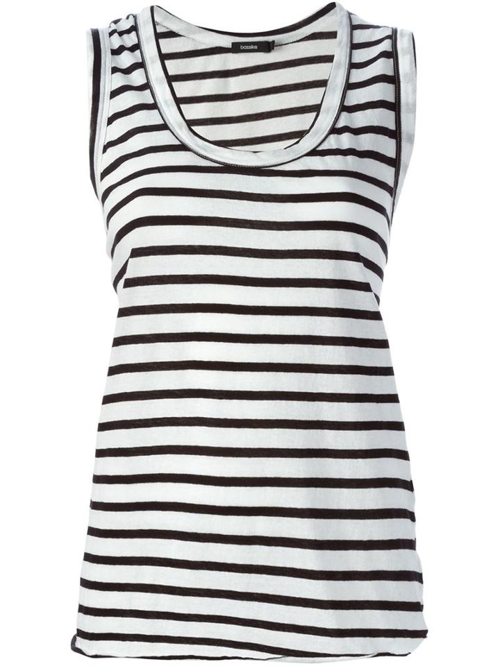 Bassike Striped Tank Top, Women's, Size: 10, Black, Organic Cotton
