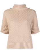 See By Chloé Half Sleeve Turtleneck Sweater - Nude & Neutrals