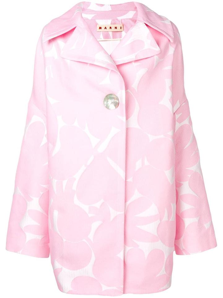 Marni Floral Print Coat - Pink