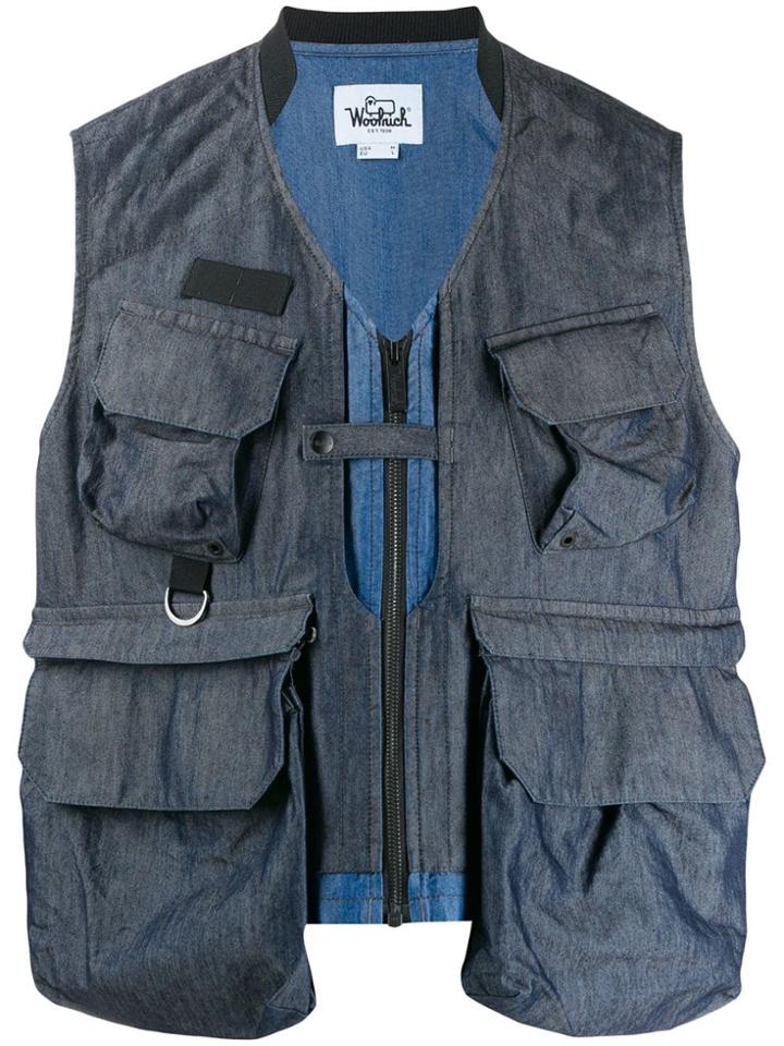 Woolrich Cropped Waistcoat - Blue