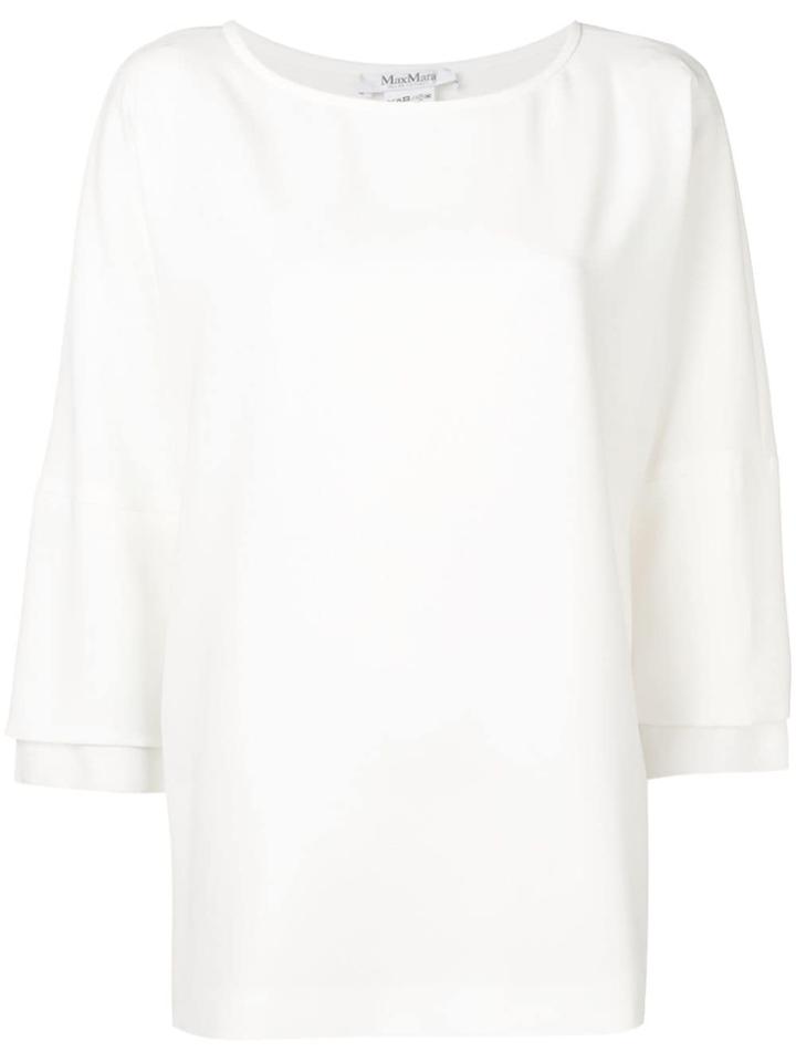 Max Mara Panelled Sleeve Top - White
