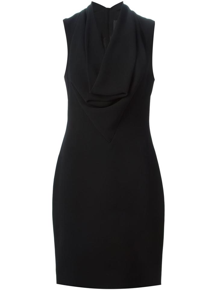 Gareth Pugh Cowl Neck Dress, Women's, Size: 38, Black, Polyester/silk/cotton