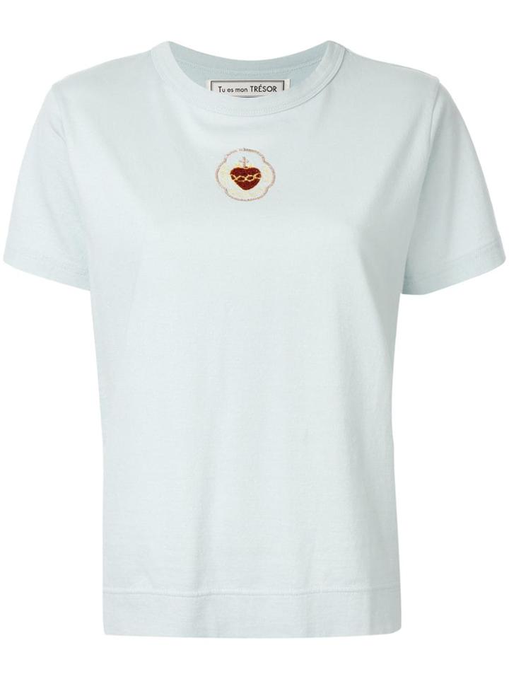 Tu Es Mon Trésor Heart T-shirt - Blue