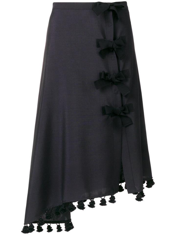 Altuzarra Diagonal Hem Faux Wrap Skirt - Black