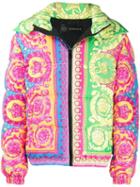 Versace Baroque Puffer Jacket - Green