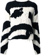 Jay Ahr Patched Striped Pullover, Women's, Size: 40, Black, Wool