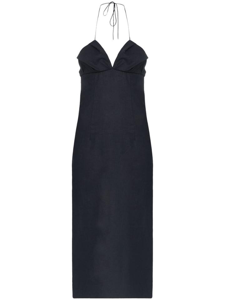 Jacquemus Halterneck Fitted Dress - Blue