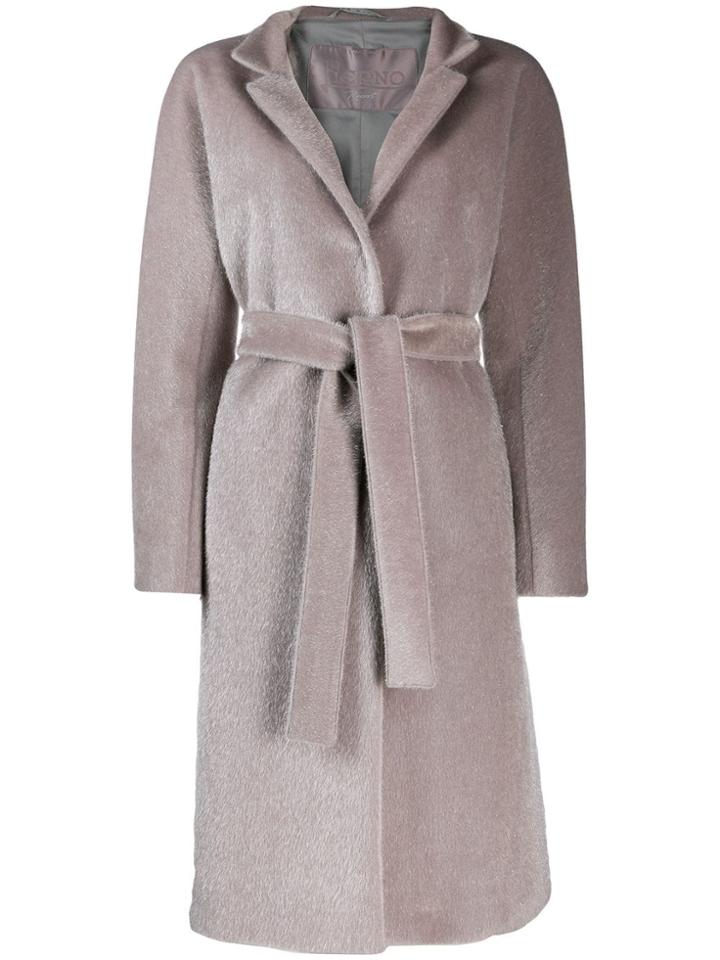 Herno Belted Wrap Overcoat - Grey