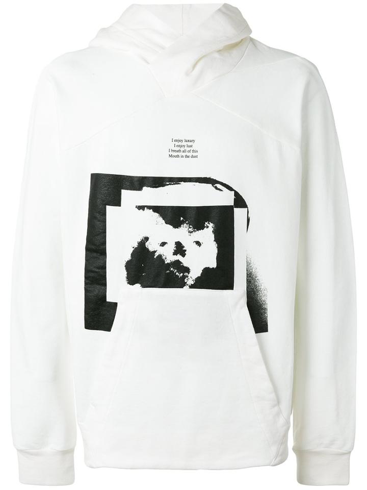 Julius Printed Hoodie, Men's, Size: 2, White, Cotton