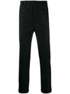 Saint Laurent Metallic Pinstripe Tailored Trousers - Black