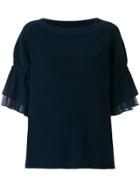 Sacai Ruffle-sleeved Jumper - Blue