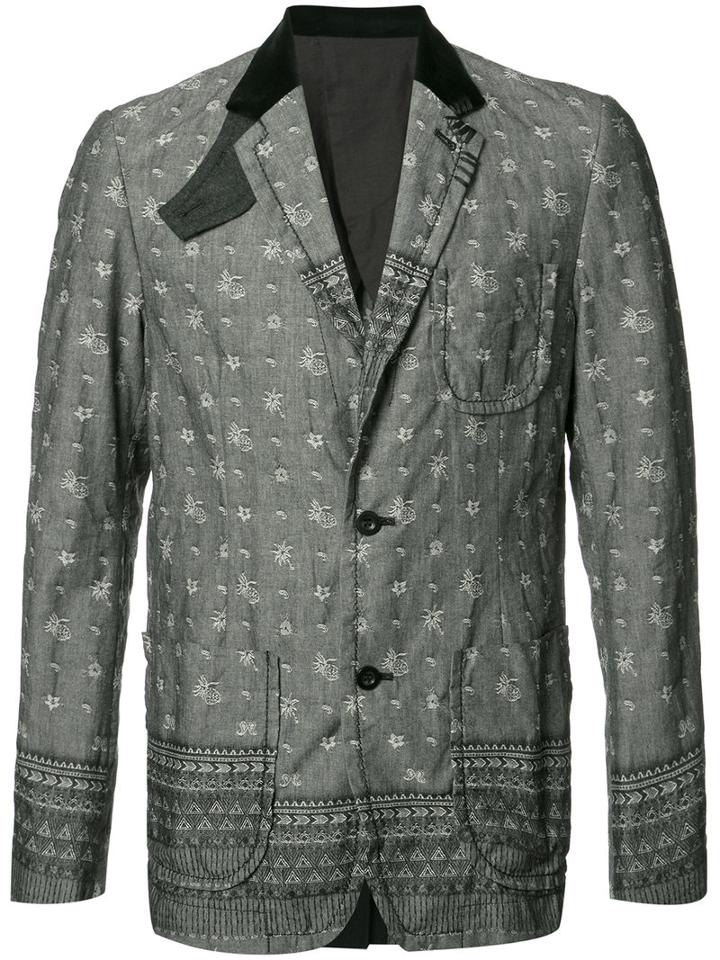 Sacai - Patterned Jacket - Men - Cotton/cupro - 4, Grey, Cotton/cupro