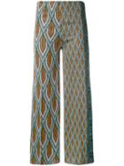 Circus Hotel - Printed Trousers - Women - Polyester/viscose - 42, Green, Polyester/viscose