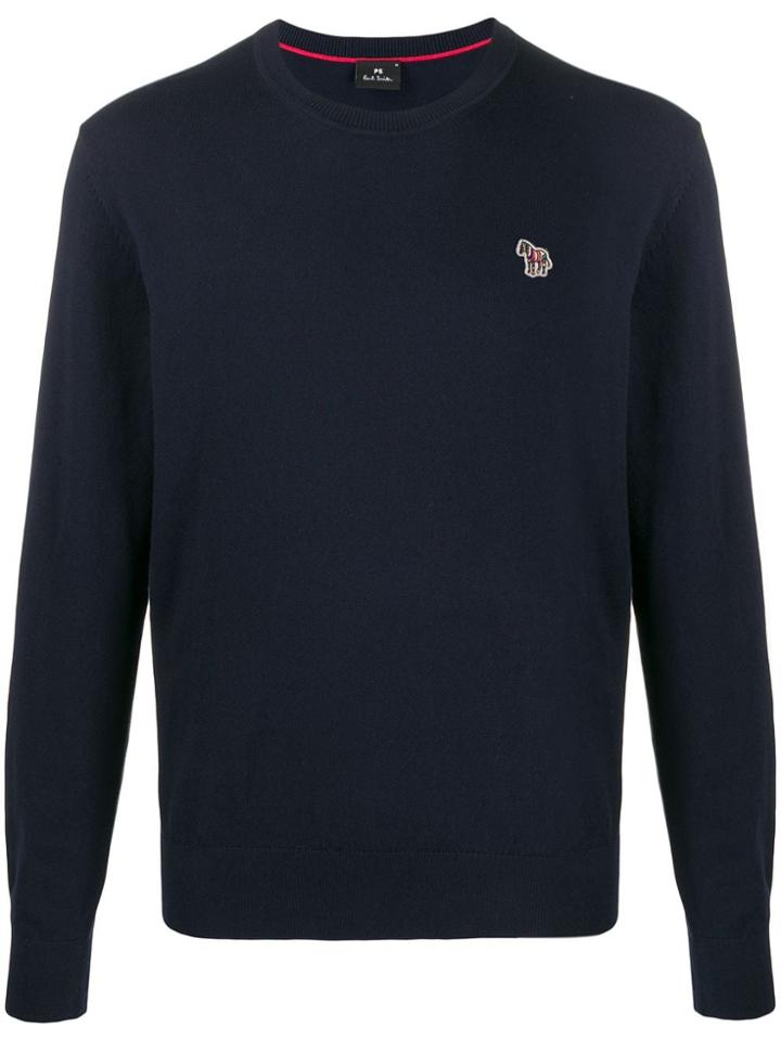 Ps Paul Smith Embroidered Zebra Jumper - Blue