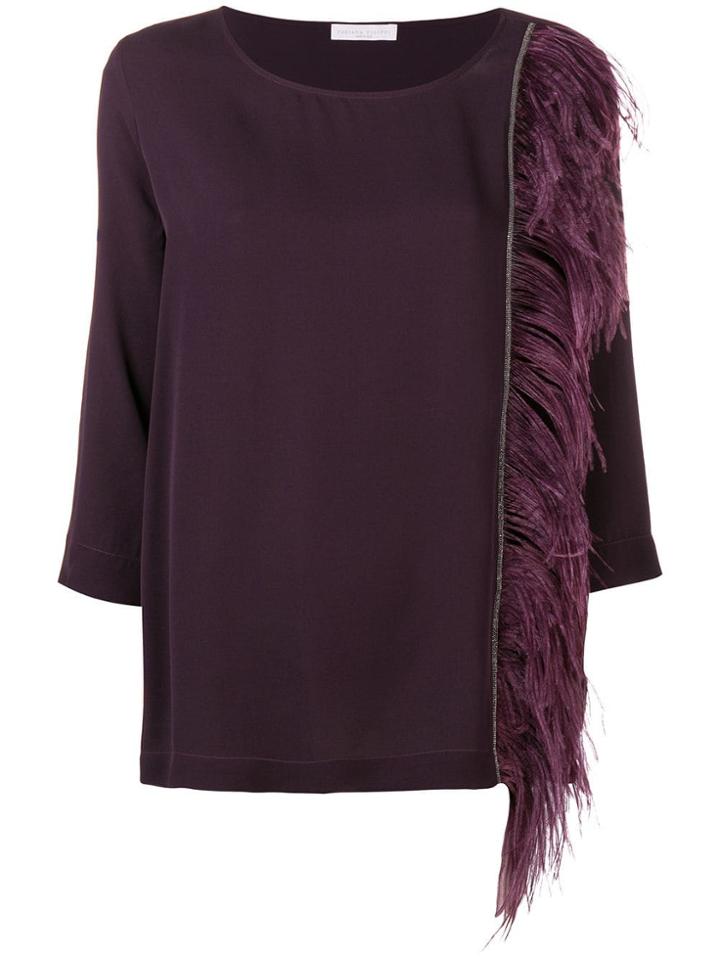 Fabiana Filippi Feather-trimmed Blouse - Pink & Purple
