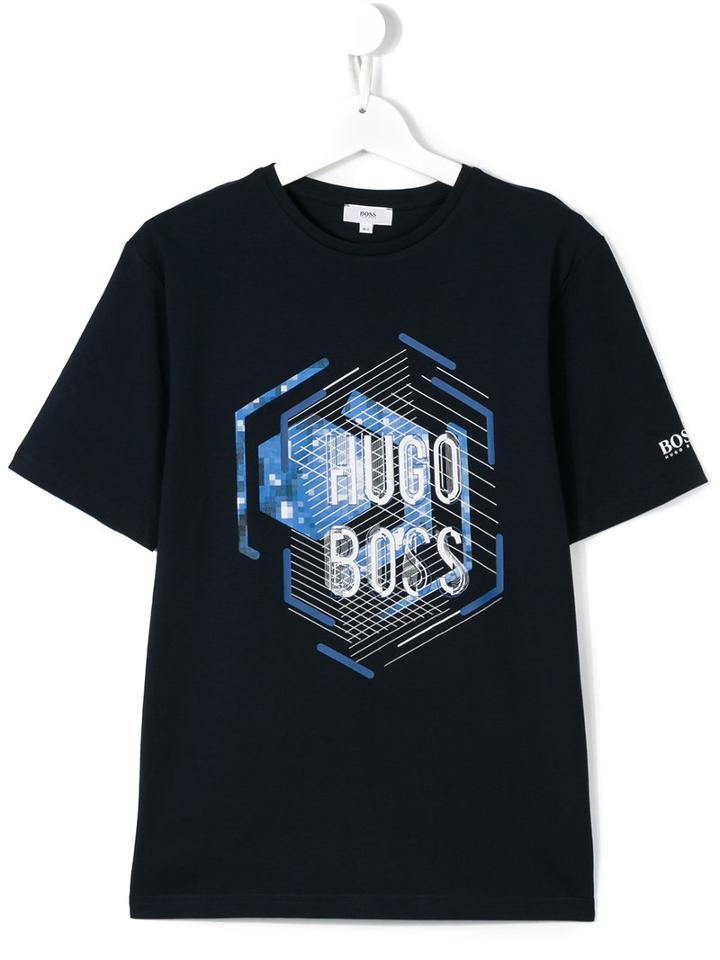 Boss Kids Logo Print T-shirt, Boy's, Size: 16 Yrs, Black