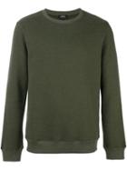 A.p.c. Ribbed Round Neck Sweatshirt, Men's, Size: Medium, Green, Cotton/acrylic/other Fibres
