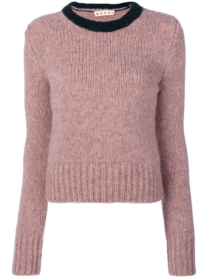 Marni - Two Tone Jumper - Women - Polyamide/wool/alpaca - 44, Pink/purple, Polyamide/wool/alpaca