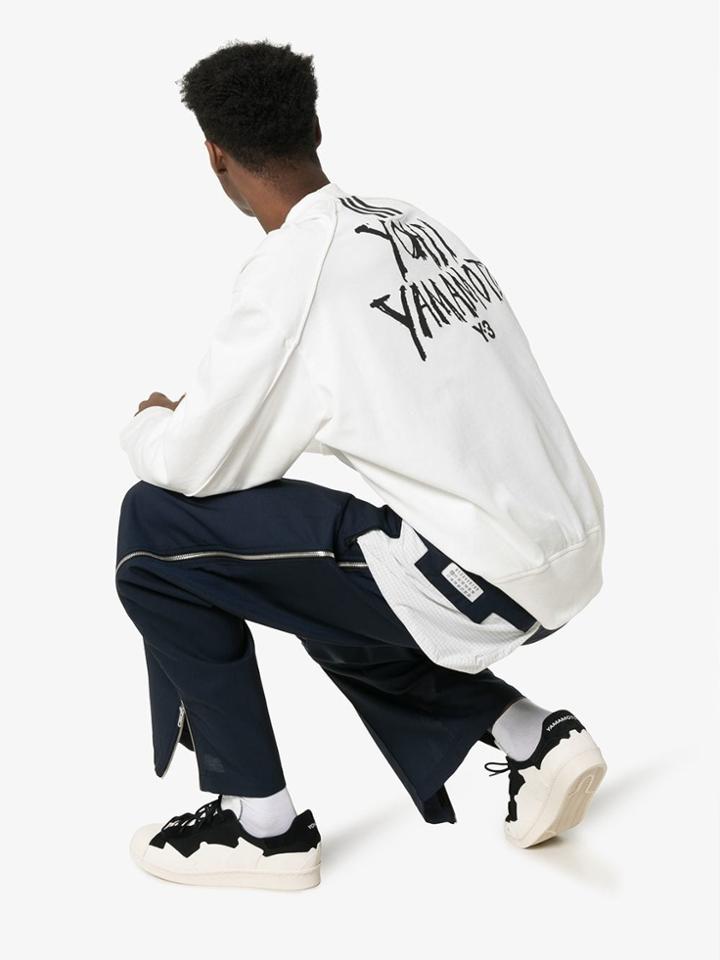 Y-3 Black And White Super Takusan Suede And Canvas Low Top Sneakers