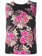 Msgm Floral Print Tank Top, Women's, Size: 40, Black, Viscose/cotton