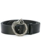 Saint Laurent Serpent Buckle Belt, Men's, Size: 100, Black, Leather/brass