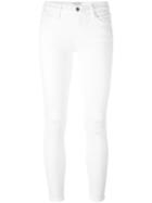 Frame Denim Distressed Skinny Jeans, Women's, Size: 27, White, Cotton/polyester/spandex/elastane