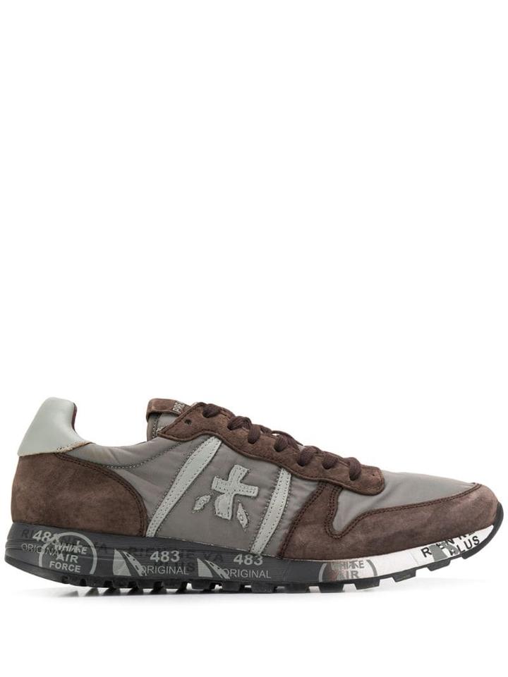 White Premiata Lace Up Sneakers - Grey