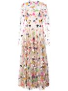 Christian Siriano Floral-embroidered Flared Dress - Multicolour