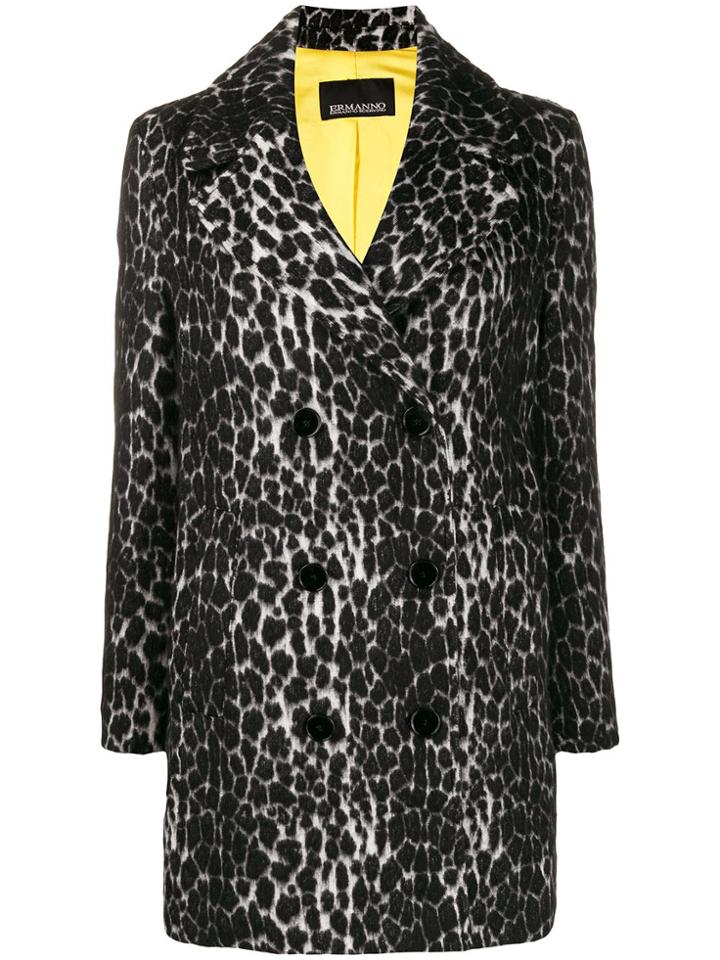 Ermanno Ermanno Animal-print Coat - Grey