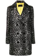 Ermanno Ermanno Animal-print Coat - Grey
