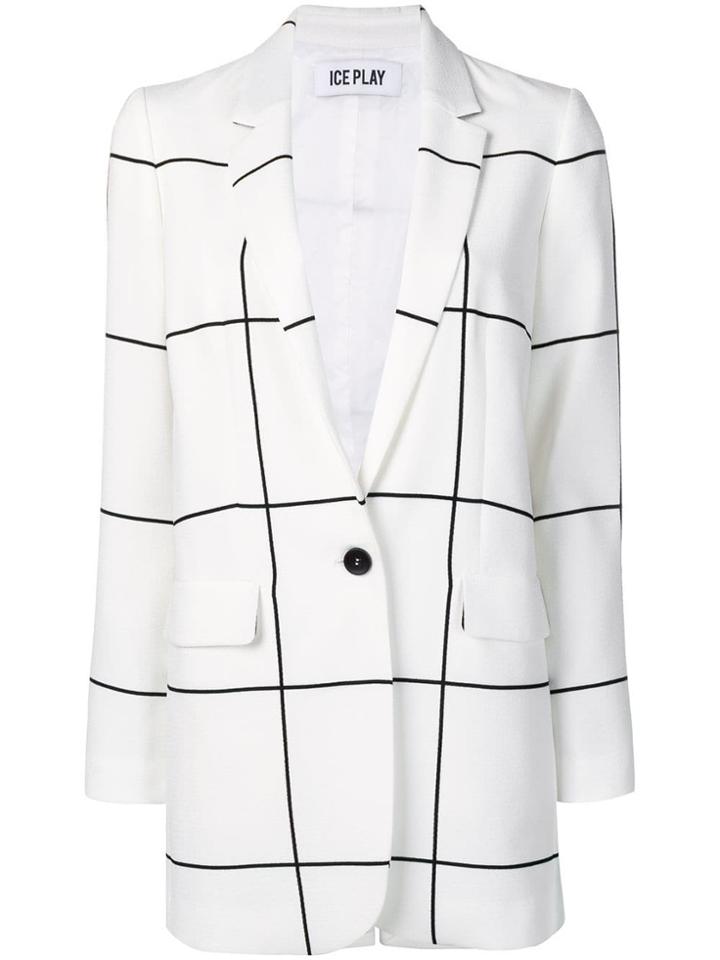 Iceberg Checked Blazer Jacket - White