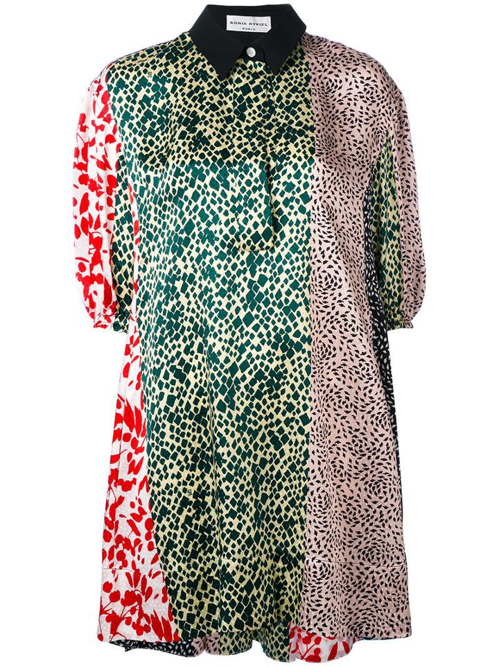 Sonia Rykiel - Multi-print Shirt Dress - Women - Silk - 42, Black, Silk