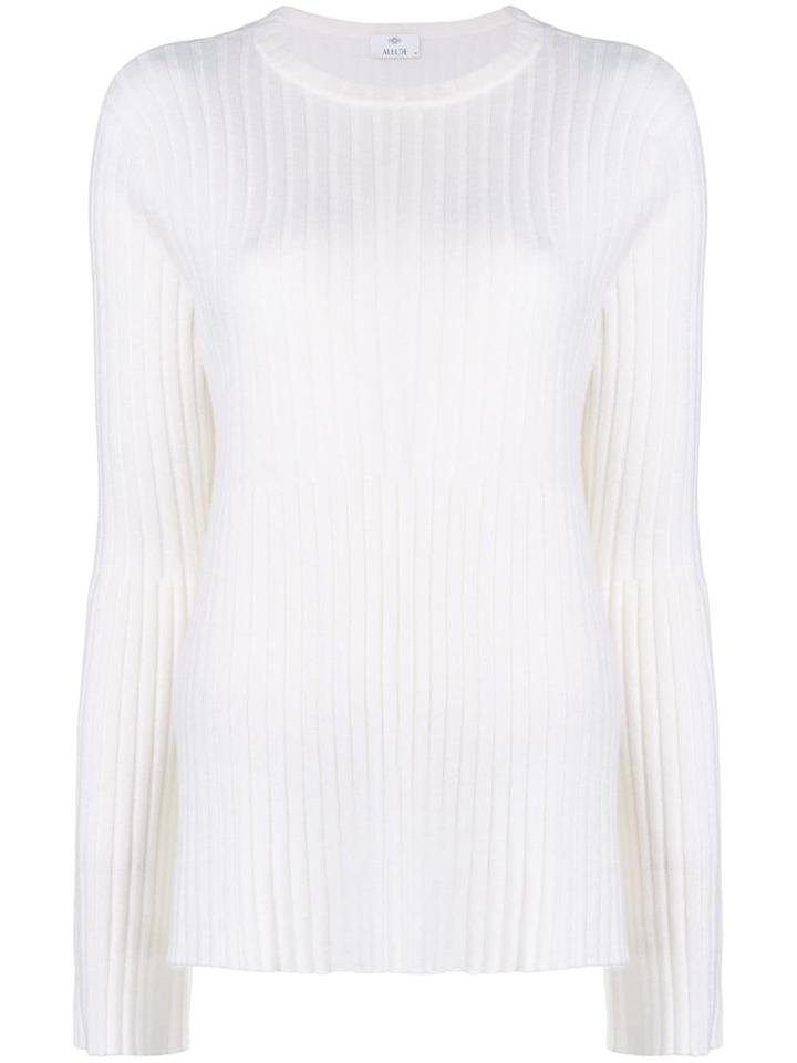 Allude Ribbed Knit Sweater - White