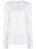 Allude Ribbed Knit Sweater - White