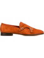 Santoni Monk Loafers, Men's, Size: 9, Yellow/orange, Suede/leather