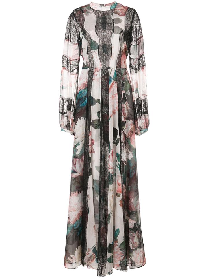 Sachin & Babi Empress Floral-print Gown - Black
