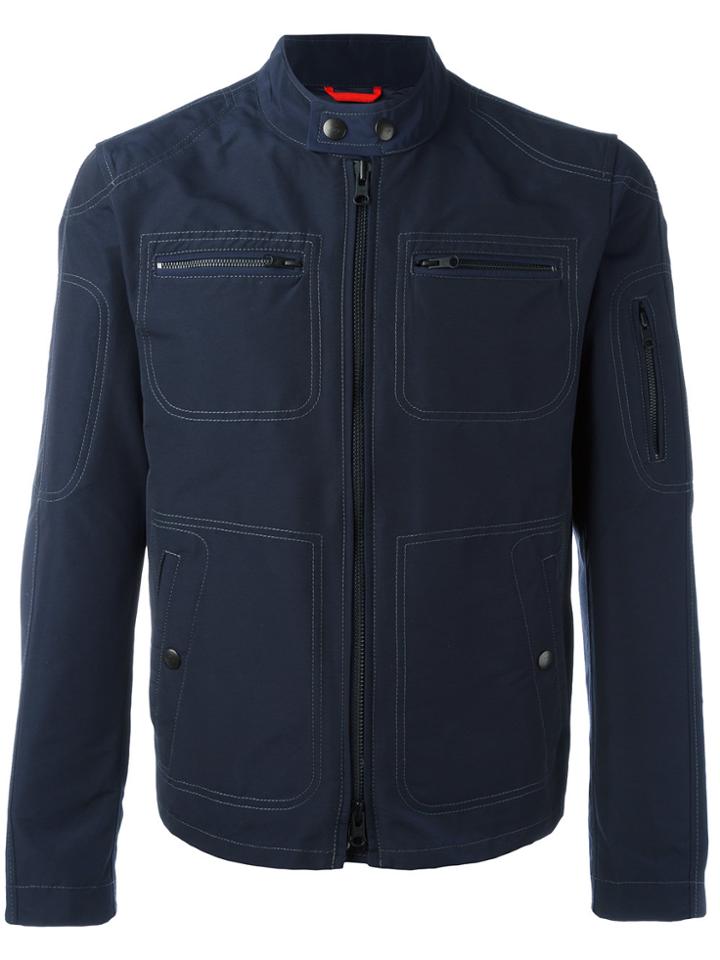 Fay Collarless Jacket - Blue