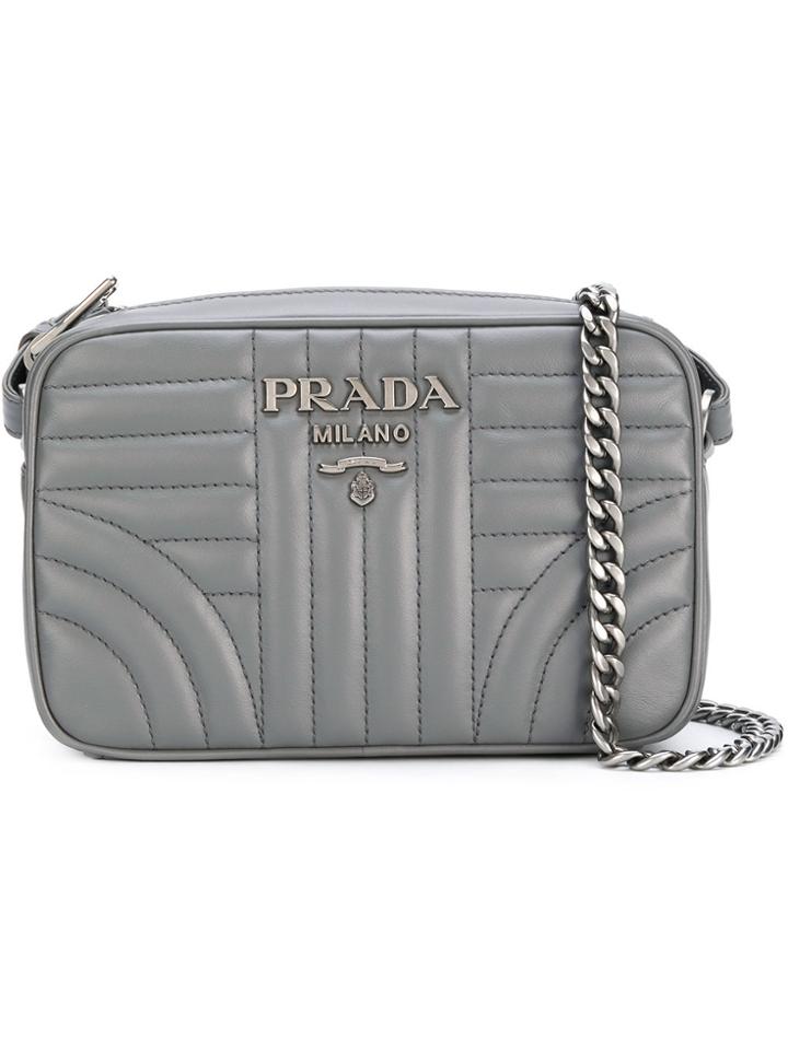 Prada Diagramme Cross Body Bag - Grey
