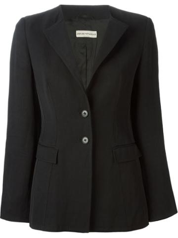 Emporio Armani Vintage Two Button Blazer, Women's, Size: 42, Black