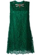 Dolce & Gabbana Embellished Lace Dress, Women's, Size: 38, Green, Cotton/viscose/nylon/polyester