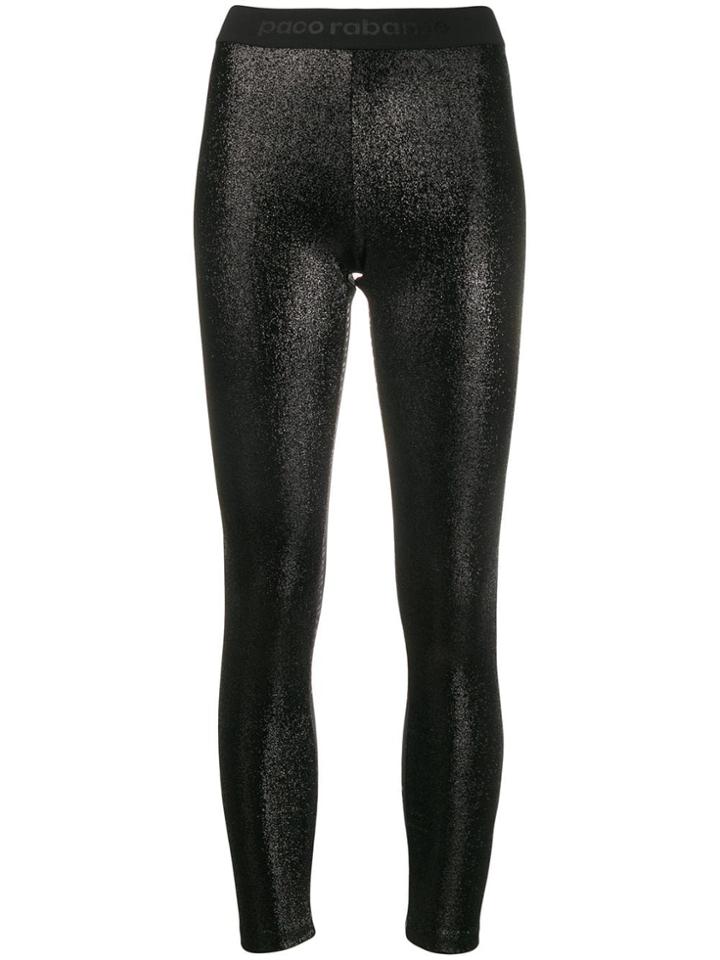 Paco Rabanne Lurex Leggings - Black