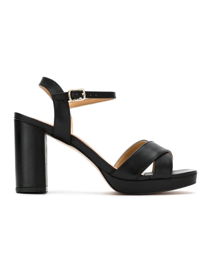 Serpui Leather Strappy Sandals - Black