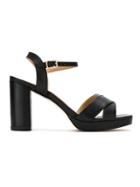Serpui Leather Strappy Sandals - Black