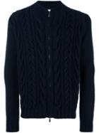Malo Cable Knit Zip Cardigan, Men's, Size: 50, Blue, Cashmere